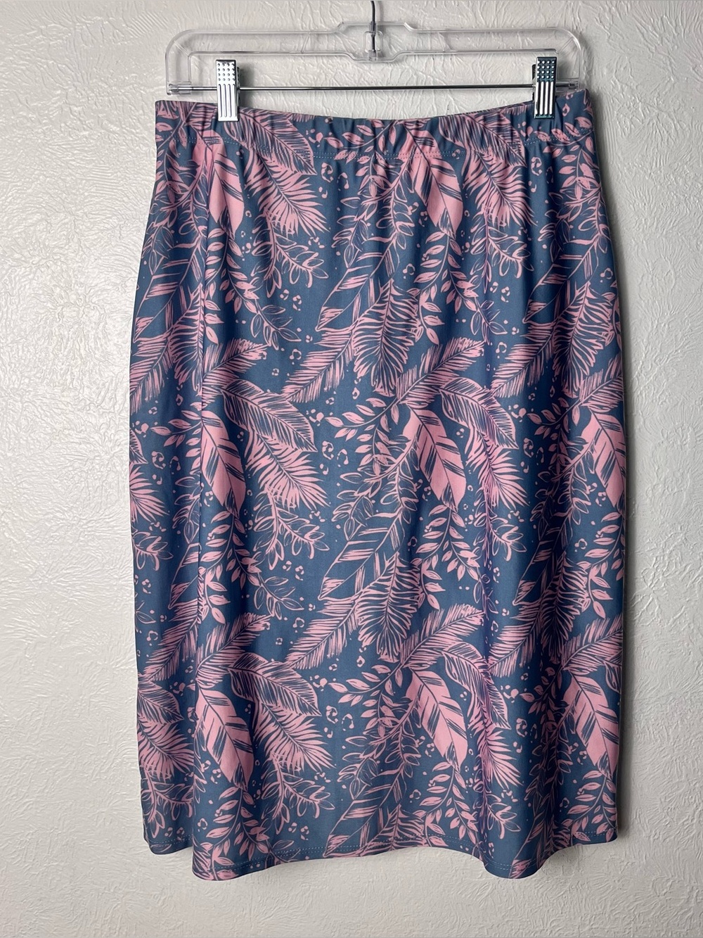 Kamp Kloz Swim Midi Skort Womens Large Pink Gray Modest